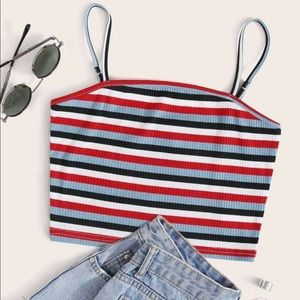 stripped haulter top